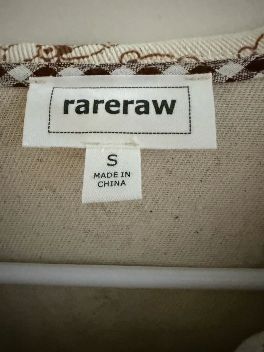 Rare raw Cream Teddy-Print Heart Pocket Jean Jacket - Picture 4 of 7